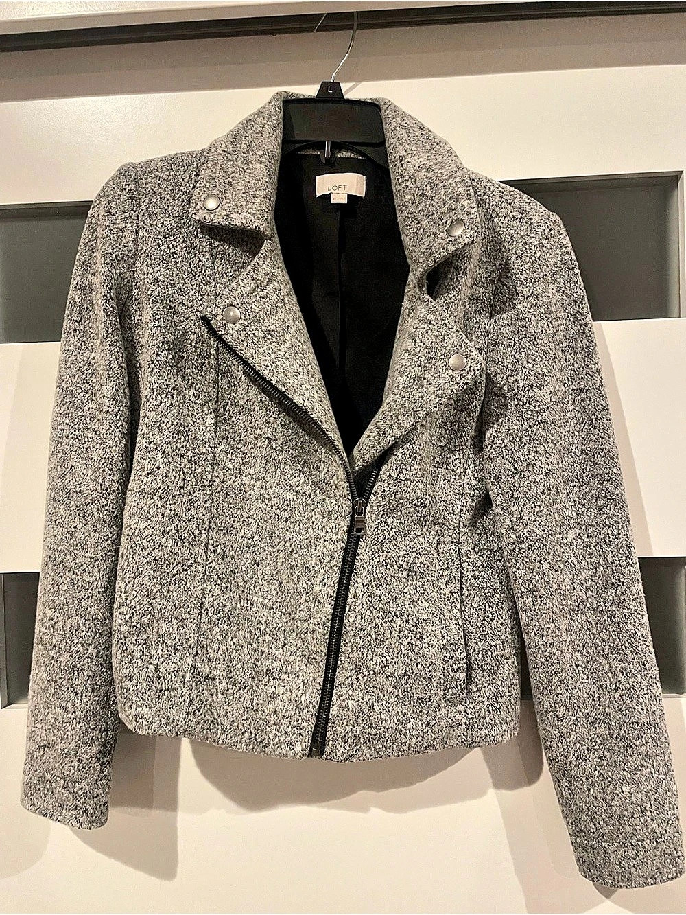LOFT Gray Moto Jacket Size XS